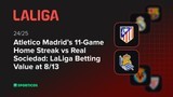Atletico Madrid’s 11-Game Home Streak vs Real Sociedad: LaLiga Betting Value at 8/13