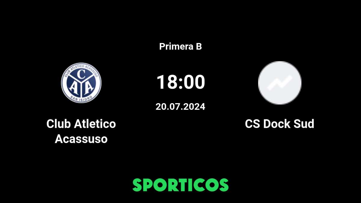 Sportivo Dock Sud x Club Atletico Acassuso 21/08/2023 na Primera B