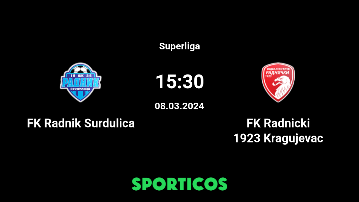 Radnicki 1923 vs Radnik Surdulica 26 September 2023 13:00 Futebol