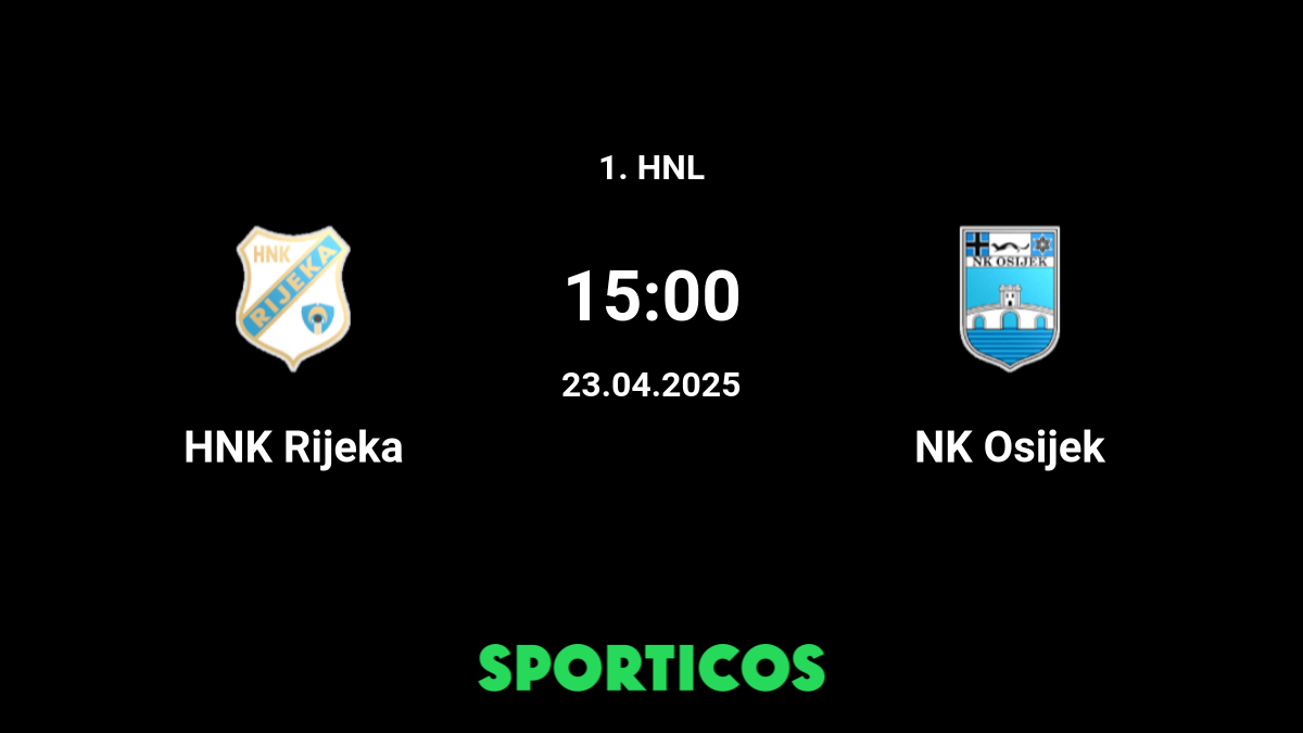 NK Osijek - HNK Rijeka placar ao vivo, H2H e escalações