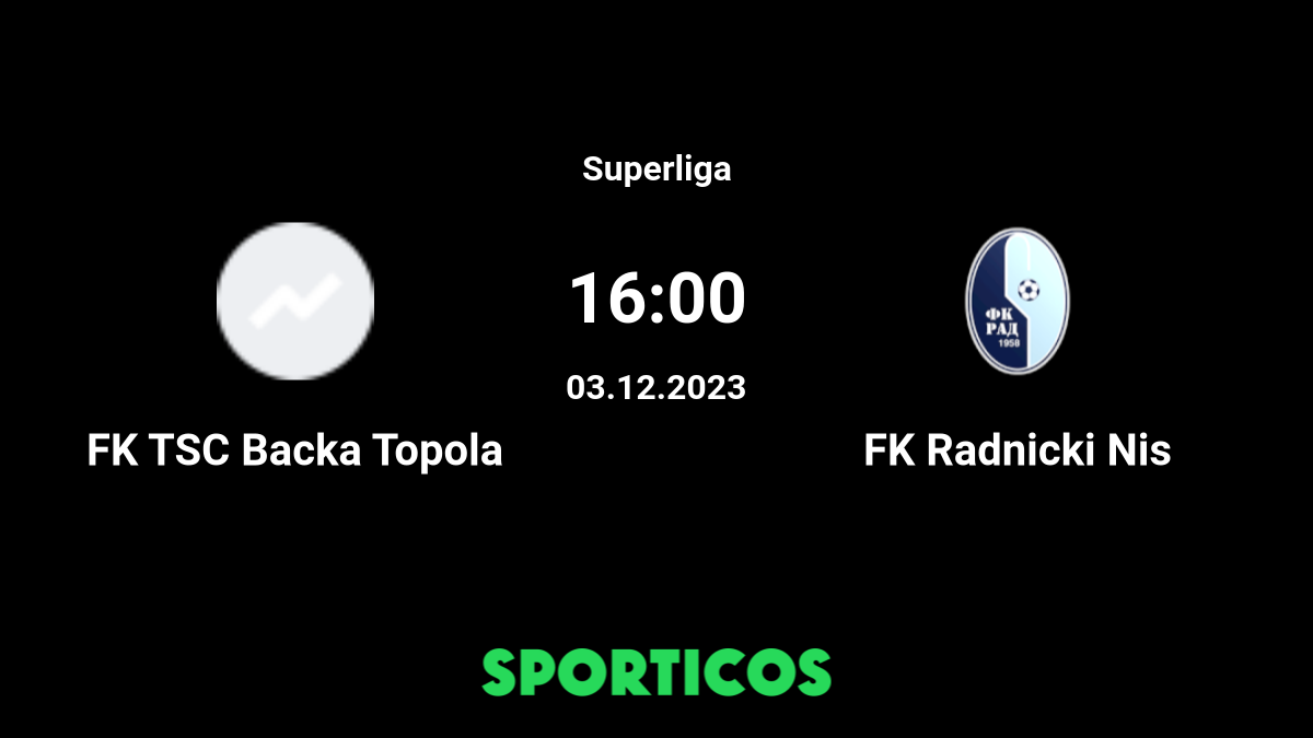 FK TSC Bačka Topola vs FK Radnički Niš live score, H2H and lineups