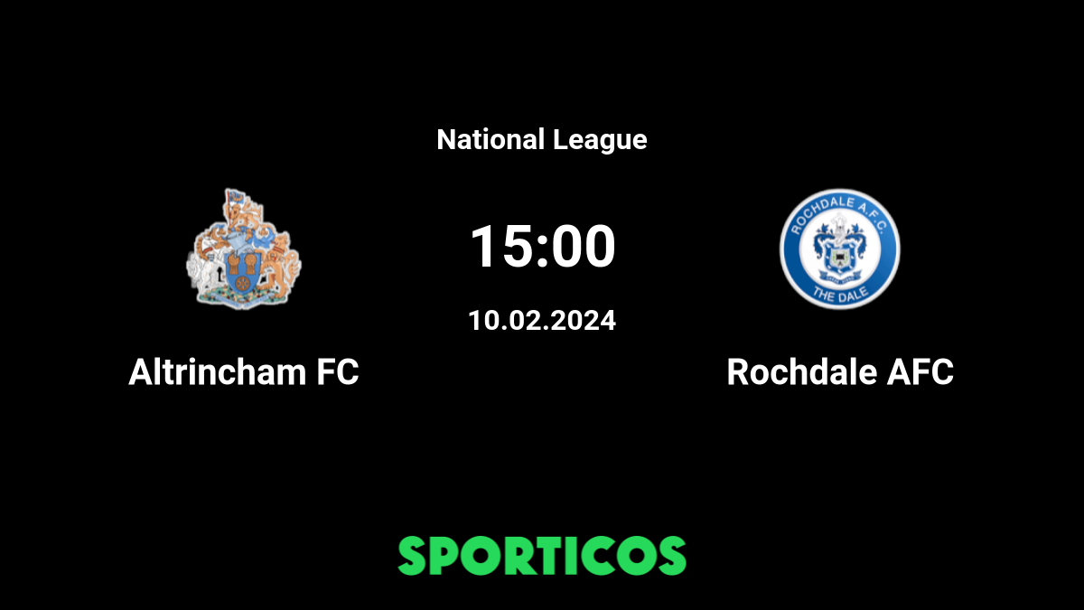 Rochdale vs Altrincham on 21 Nov 23 - Match Centre - Rochdale AFC