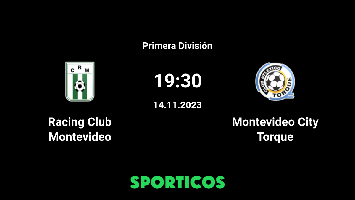 Pronóstico Racing Club Montevideo Montevideo City Torque - Primera  División, Apertura 14/11/23