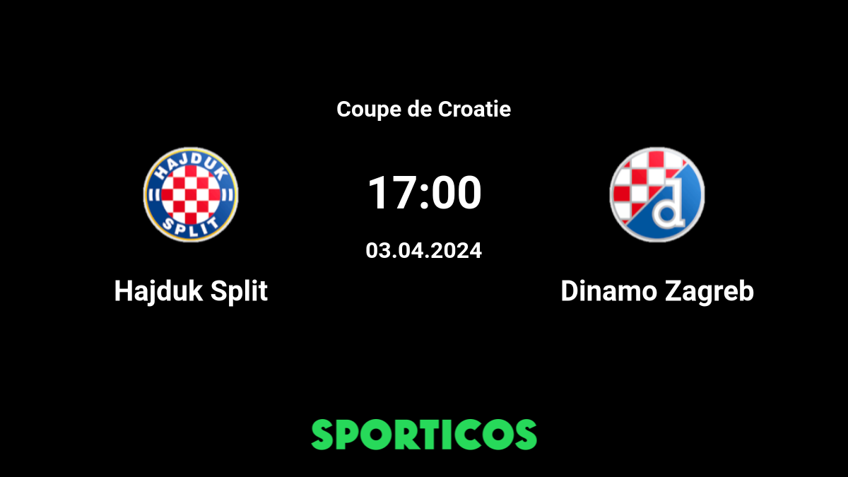Prévisions du match Dinamo Zagreb vs Hajduk Split  Conseils d'expert en  paris sportifs et statistiques 17 Dec 2023
